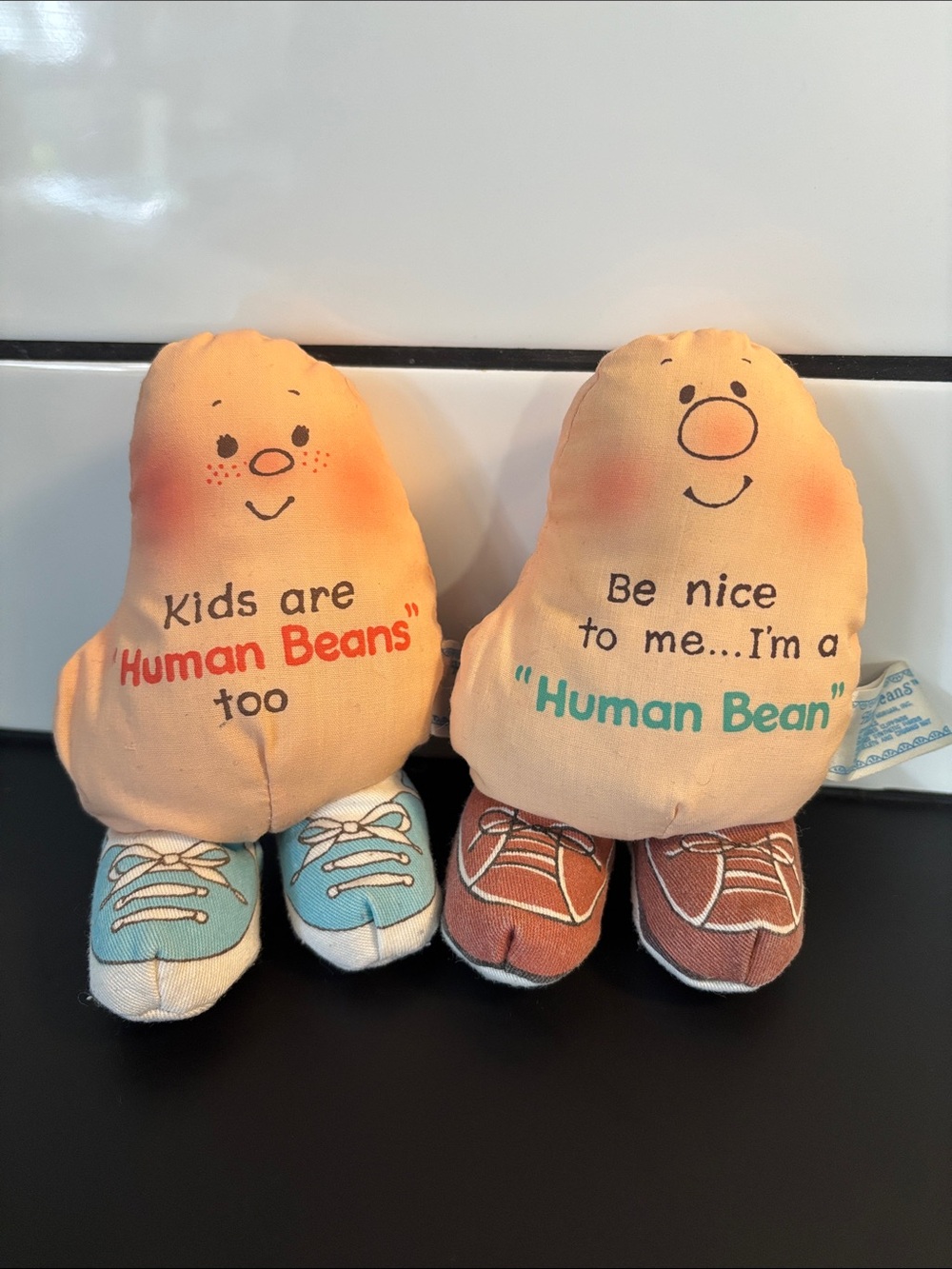 Vintage 80’s Human Bean Plush Toy Pair NWT